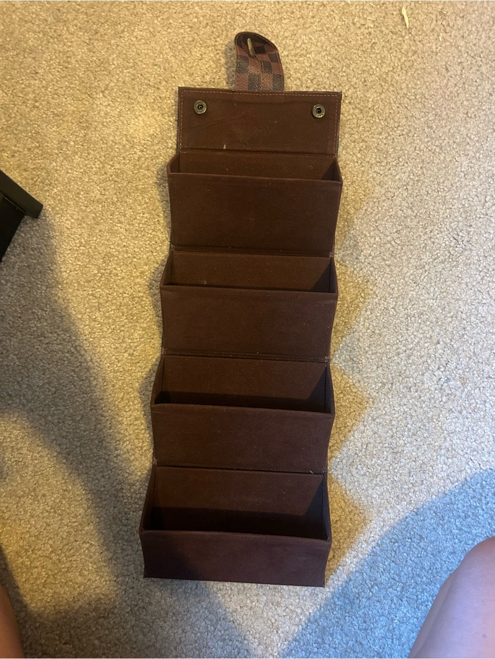 Brown Checkered Women’s Glasses Case - Picture 2 of 4